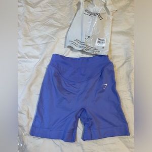 Gymshark sweat seamless shorts size SX brand new grape blue color